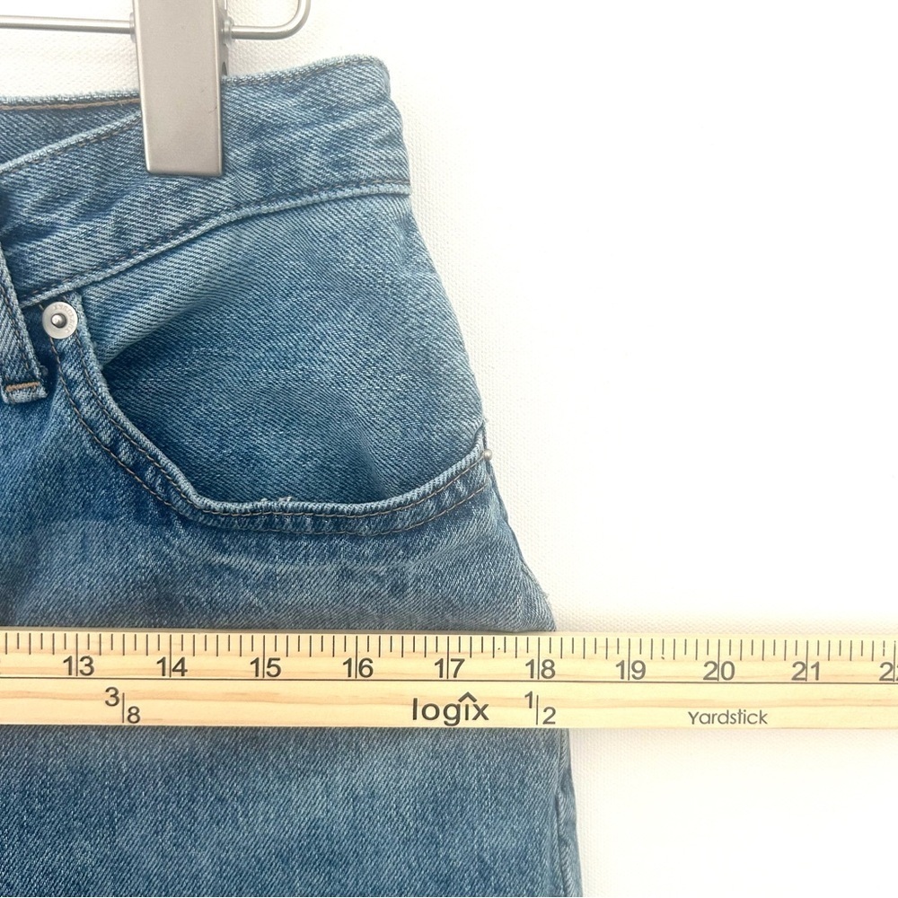 Everlane 90's Cheeky Denim Jeans High Waist Straight Leg Button Blue Size 28 Reg - Picture 15 of 16